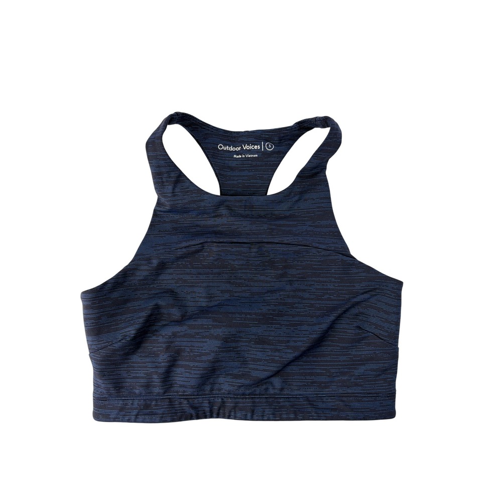 Outdoor Voices Sports Bra Womens Small Doing Things Racerback Space Dye Blue